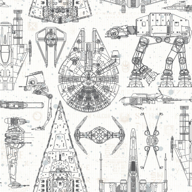 RoomMates RMK11036WP Star Wars Blueprint Peel & Stick Wallpaper - Eade's Wallpaper