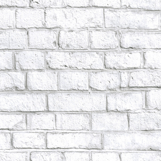 RoomMates RMK11237WP White Brick Peel & Stick Wallpaper - Eade's Wallpaper