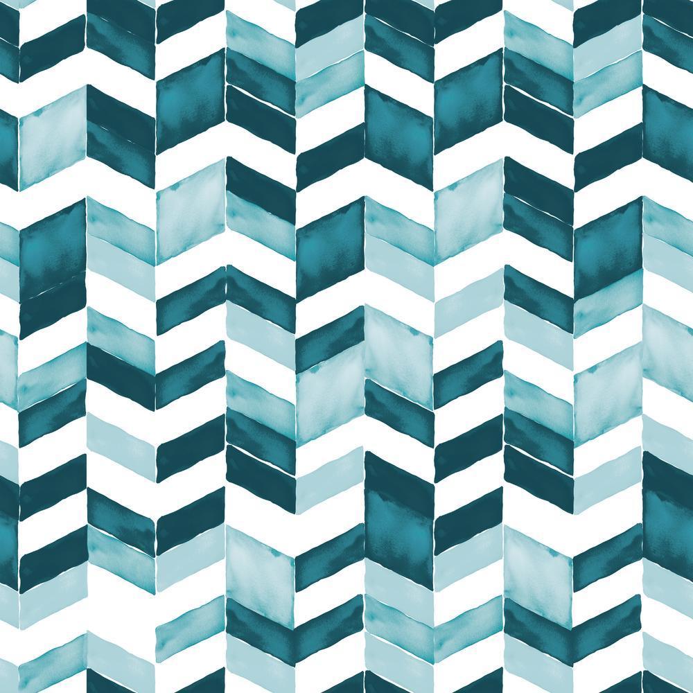 RoomMates RMK11358RL Paul Brent Watercolor Chevron Peel and Stick Wallpaper - Eade's Wallpaper