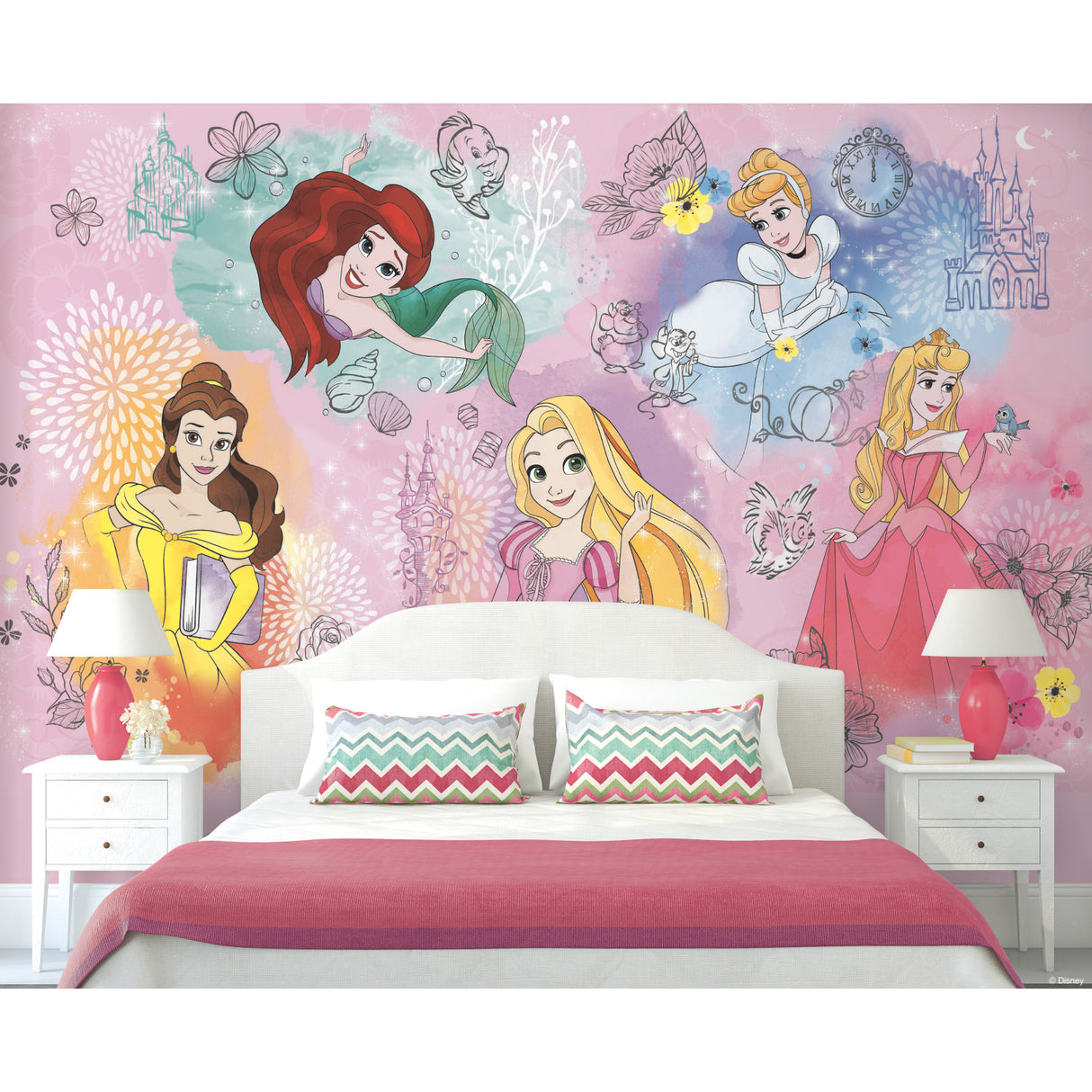 York RMK11414M Disney Princess Pink Peel & Stick Wall Mural