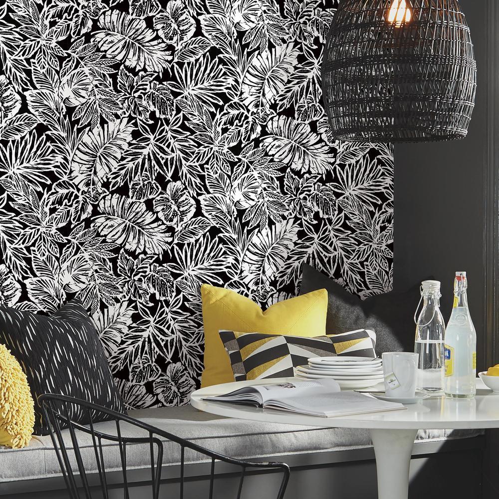 RoomMates RMK11435WP Batik Tropical Leaf Peel and Stick Wallpaper - Eade's Wallpaper