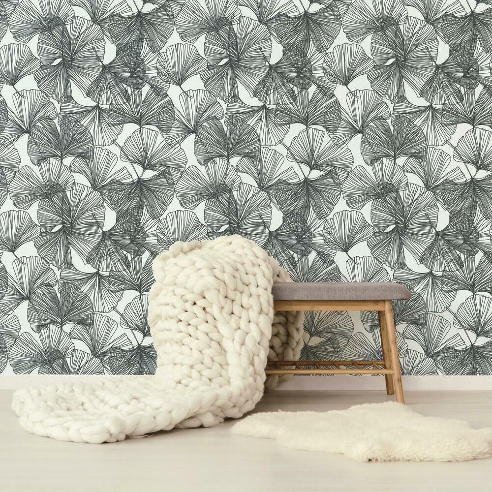 RoomMates RMK11602WP Ginkgo Leaves Peel and Stick Wallpaper - Eade's Wallpaper