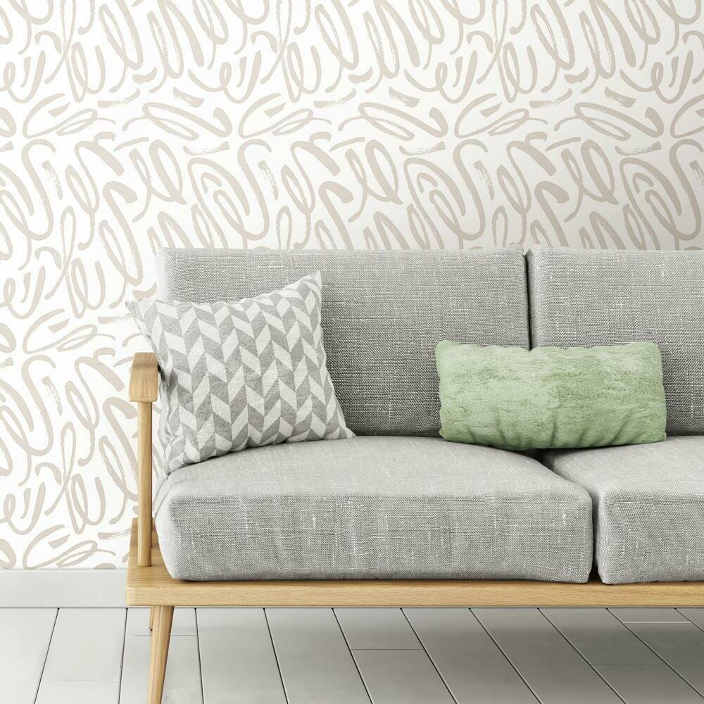 RoomMates RMK11622RL Curly Strokes Peel and Stick Wallpaper - Eade's Wallpaper