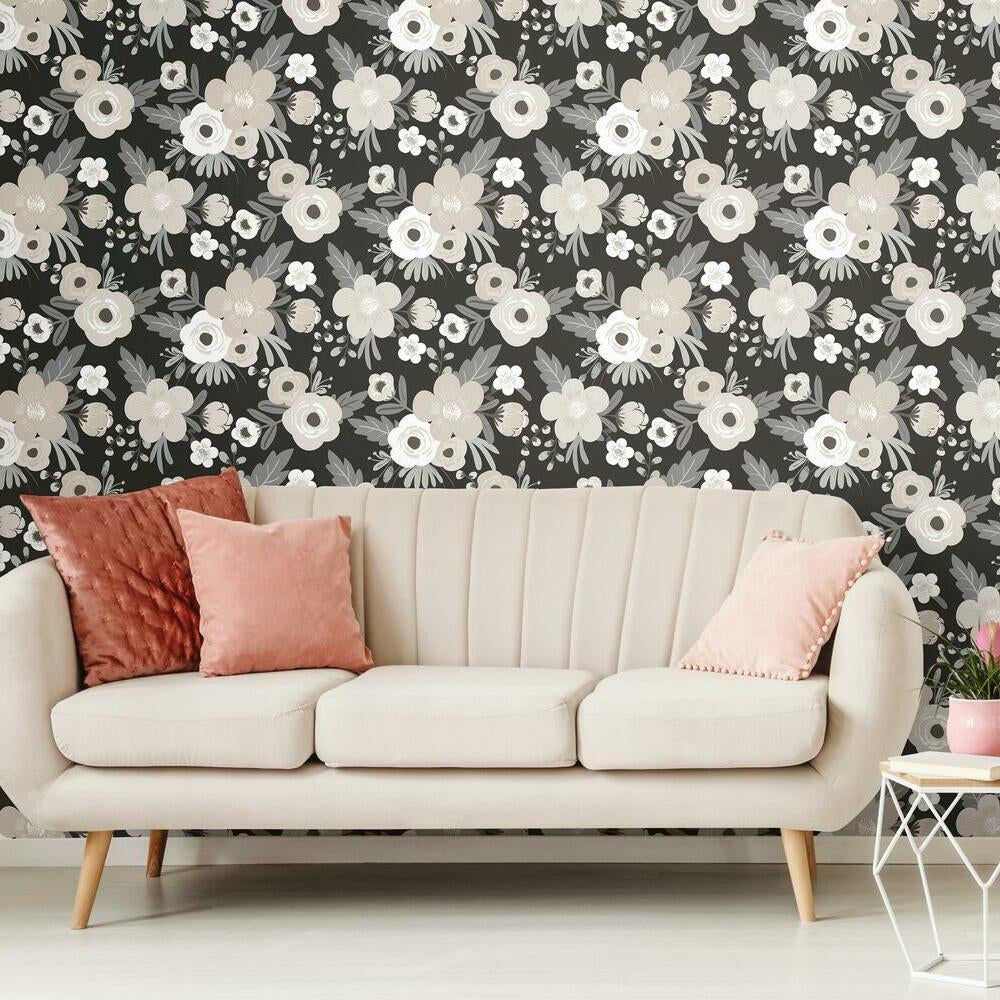 RoomMates RMK11624RL Poppy Floral Peel and Stick Wallpaper - Eade's Wallpaper