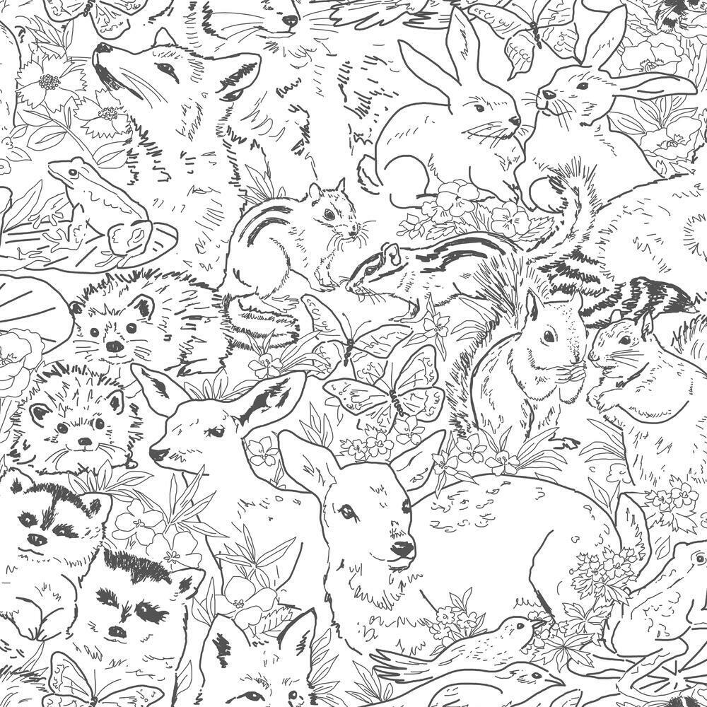 RoomMates RMK11729RL Woodland Sketch Peel and Stick Wallpaper - Eade's Wallpaper