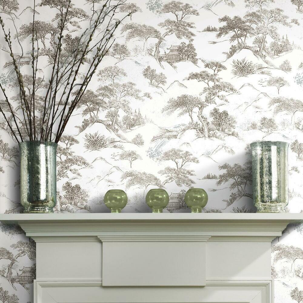 RoomMates RMK11754RL Oriental Toile Peel & Stick Wallpaper - Eade's Wallpaper