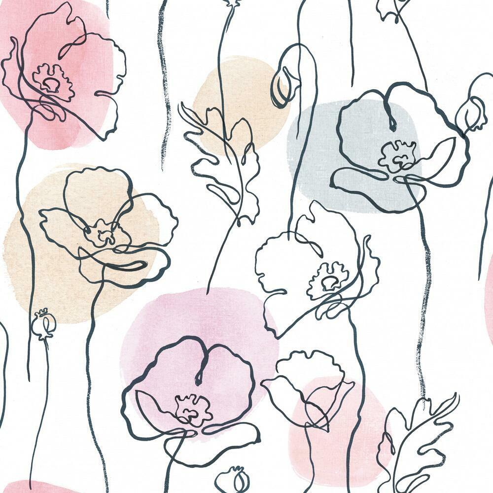 RoomMates RMK11756RL Modern Poppy Peel and Stick Wallpaper - Eade's Wallpaper