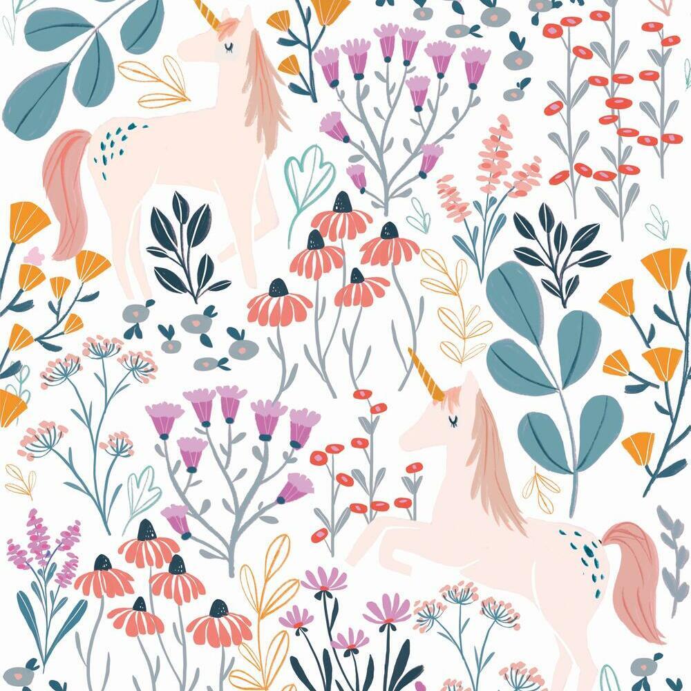 RoomMates RMK11794RL Clara Jean Unicorn Paradise Peel & Stick Wallpaper - Eade's Wallpaper