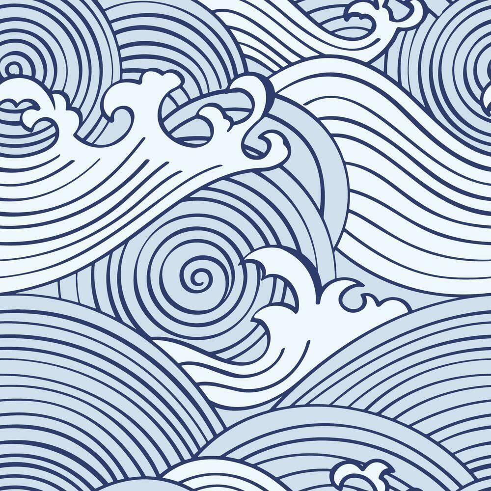RoomMates RMK11902RL Asian Waves Peel & Stick Wallpaper - Eade's Wallpaper