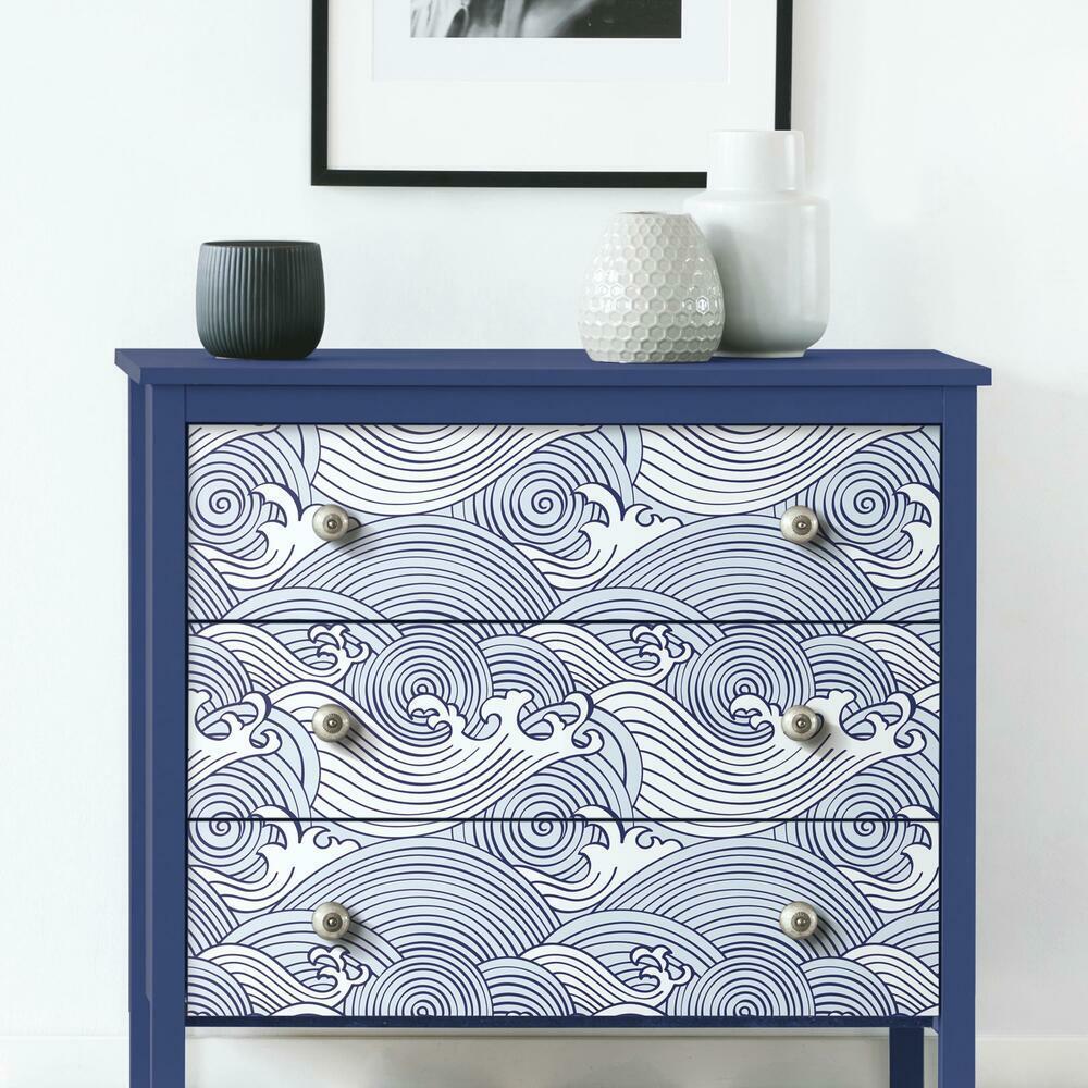 RoomMates RMK11900RL Asian Waves Peel & Stick Wallpaper - Eade's Wallpaper