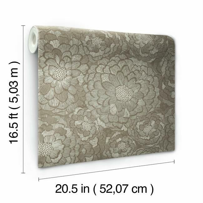 RoomMates RMK12106WP Zen Dahlia Peel & Stick Wallpaper - Eade's Wallpaper