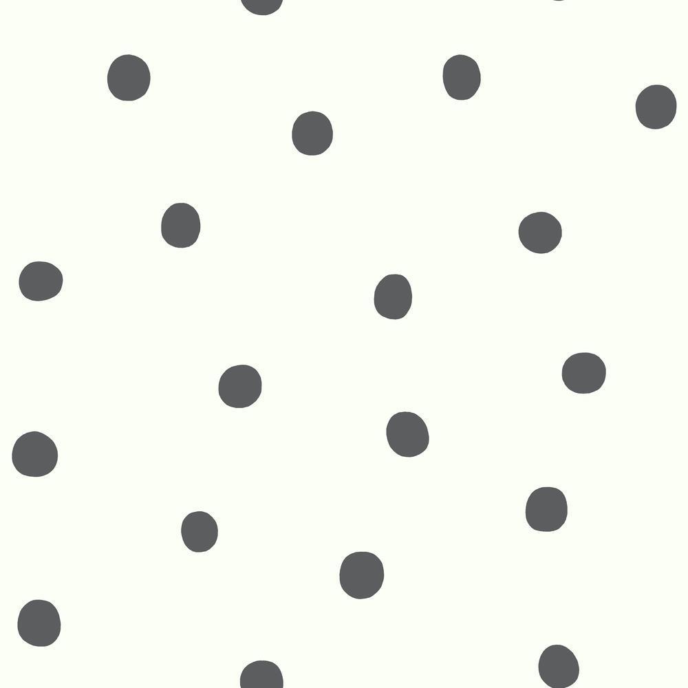 RoomMates RMK9010WP Black Dots Peel and Stick Wallpaper - Eade's Wallpaper