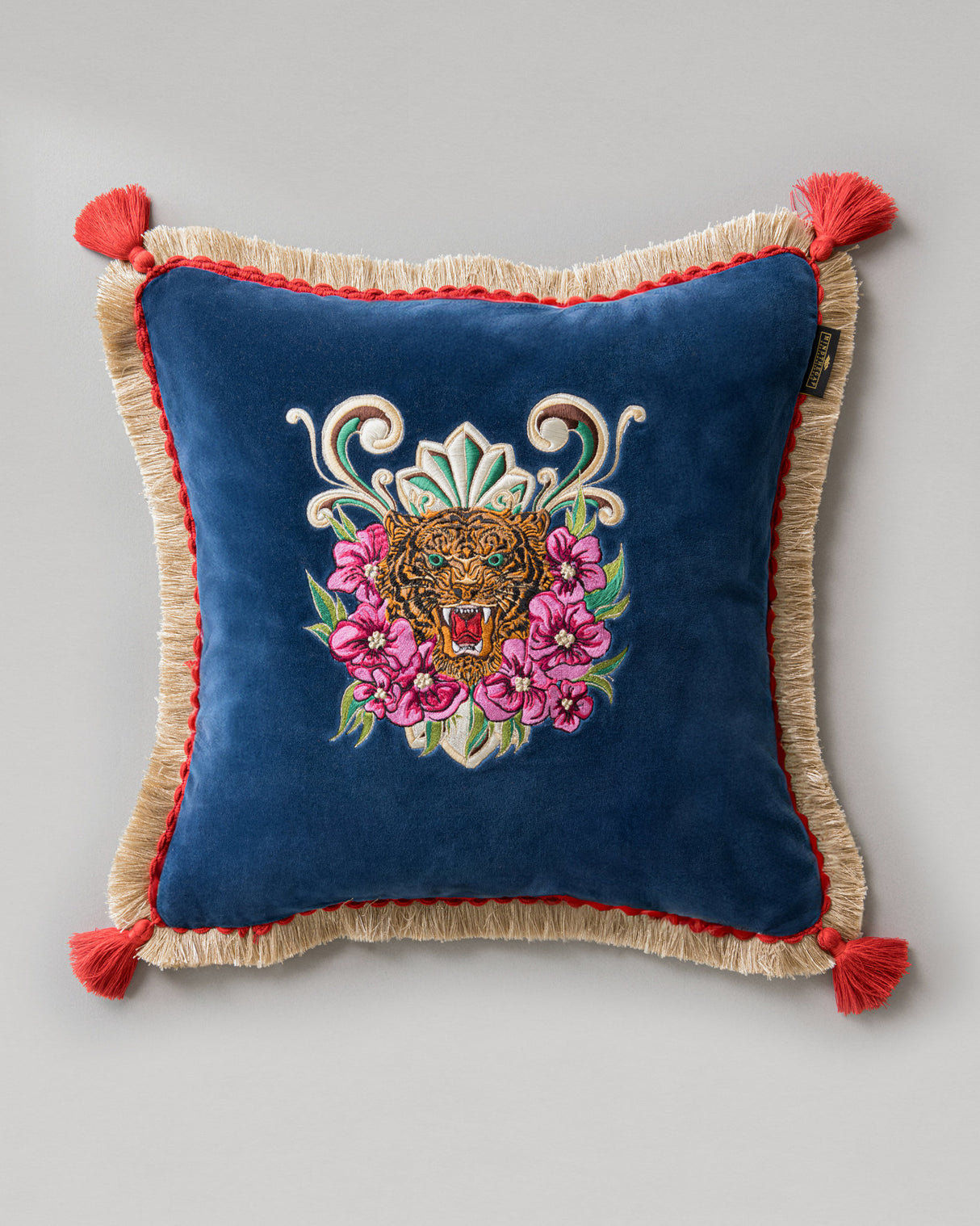 MindtheGap ROARRR Embroidered Velvet Cushion - Lifestyle Collection 2024
