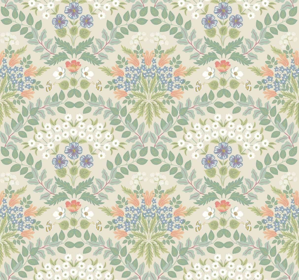 York RP7321 Bramble Beige & Green Wallpaper