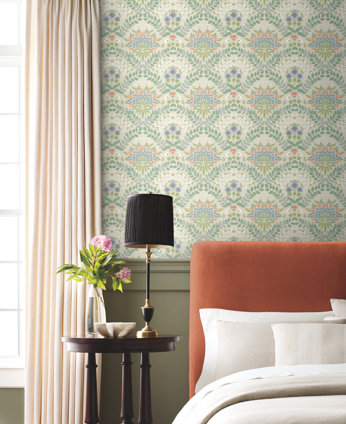 York RP7321 Bramble Beige & Green Wallpaper