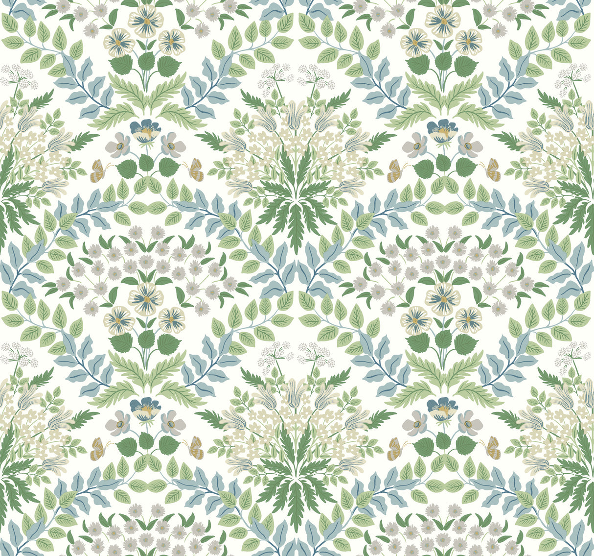 York RP7323 Bramble White & Blue Wallpaper