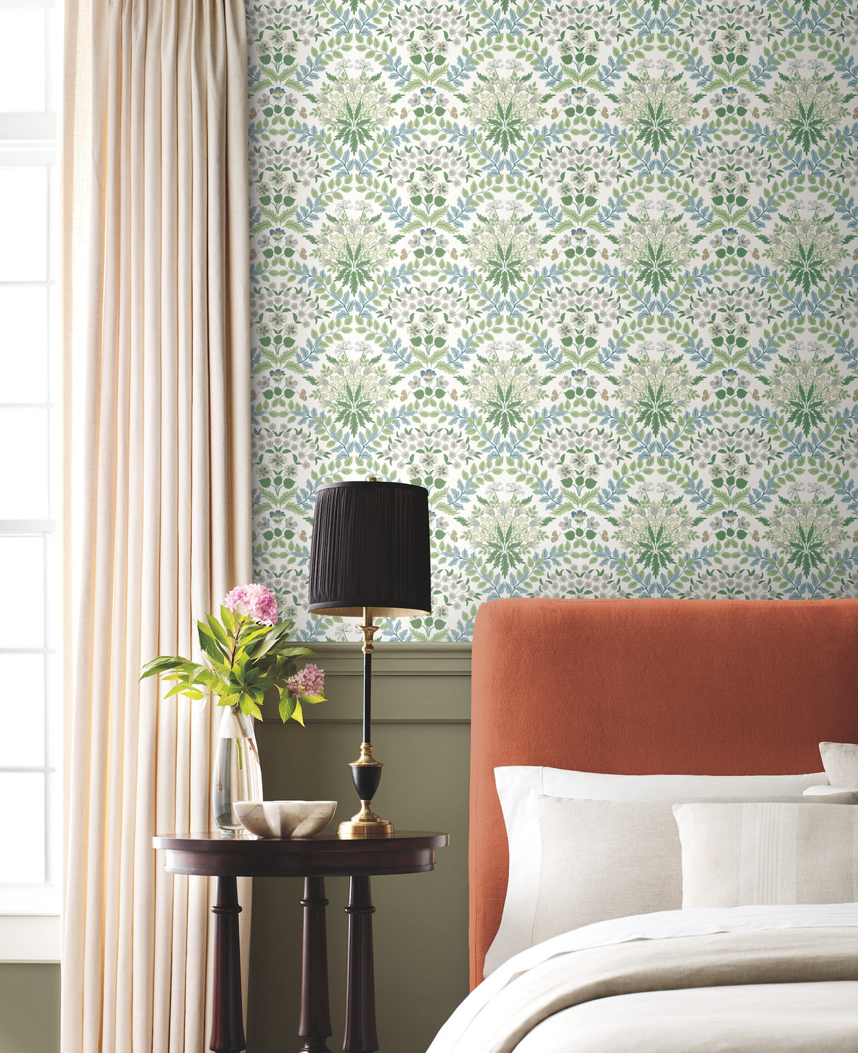 York RP7323 Bramble White & Blue Wallpaper