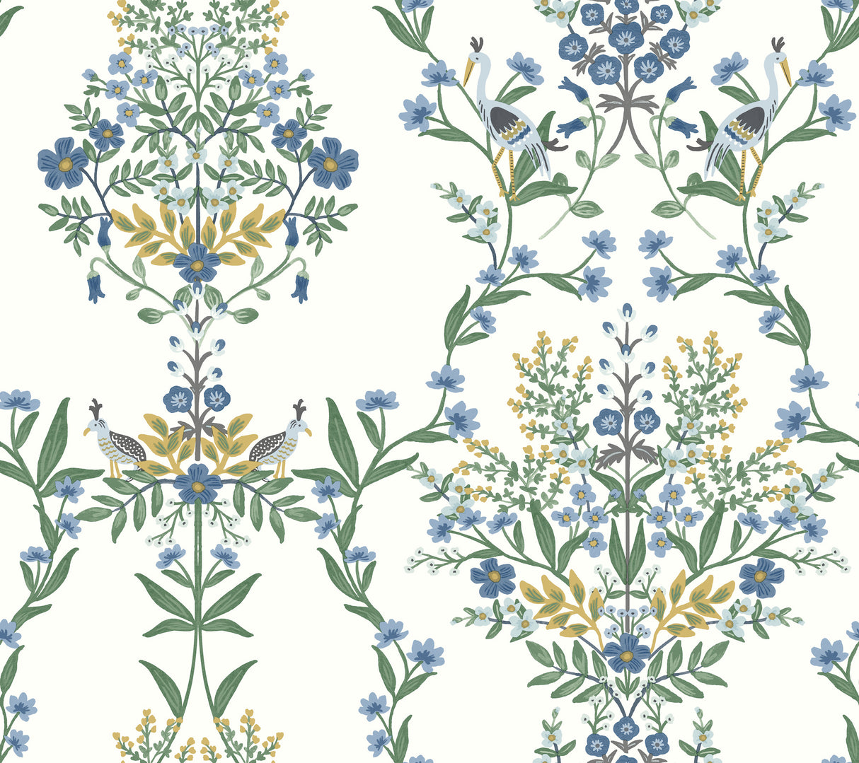 York RP7330 Luxembourg White & Blue Wallpaper