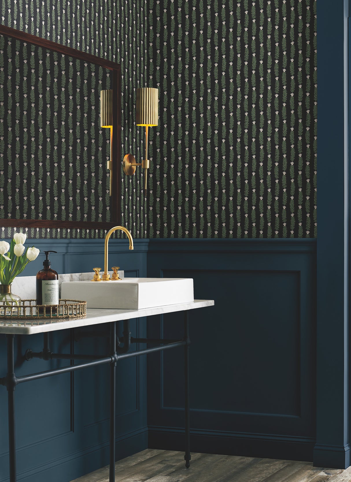 York RP7344 Eden Black & Green Wallpaper