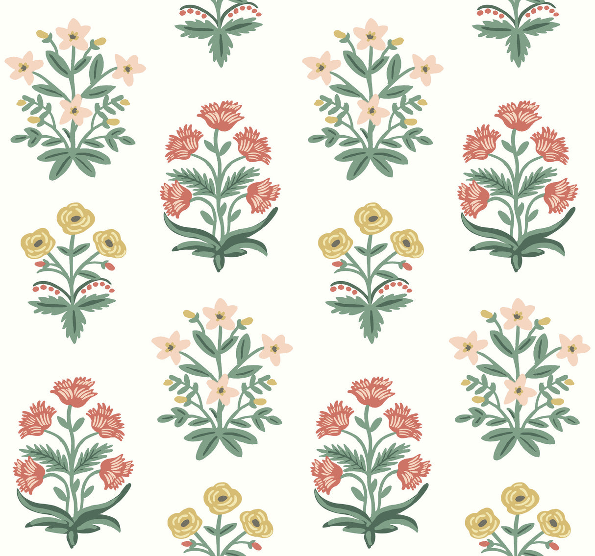 York RP7349 Mughal Rose White & Pink Wallpaper