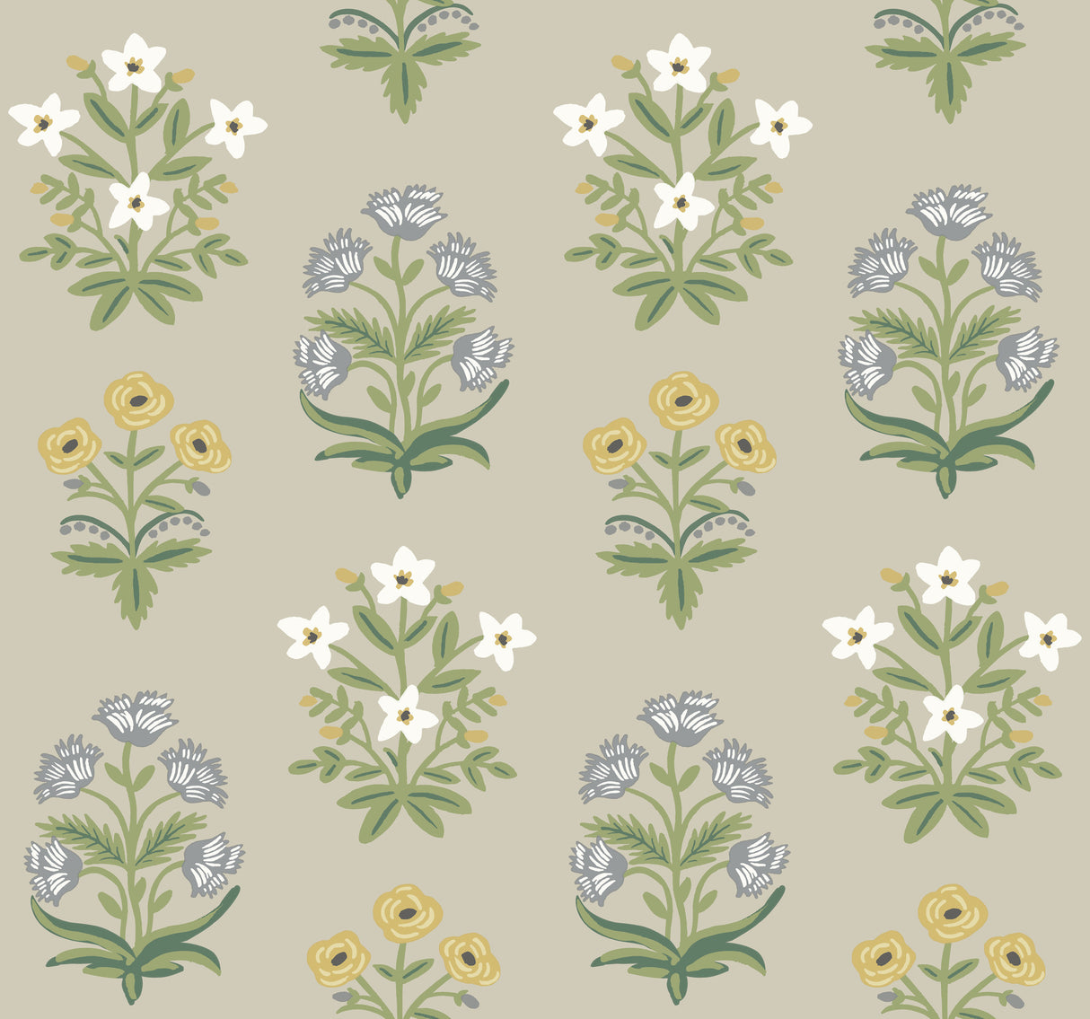 York RP7350 Mughal Rose Beige & Purple Wallpaper