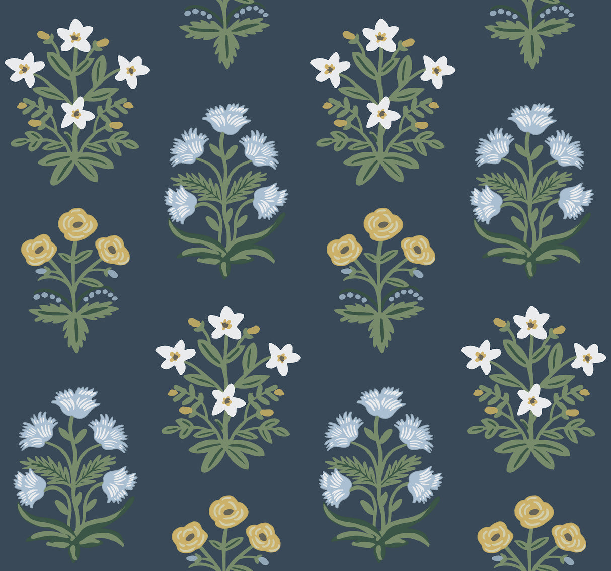 York RP7351 Mughal Rose Blue & Purple Wallpaper