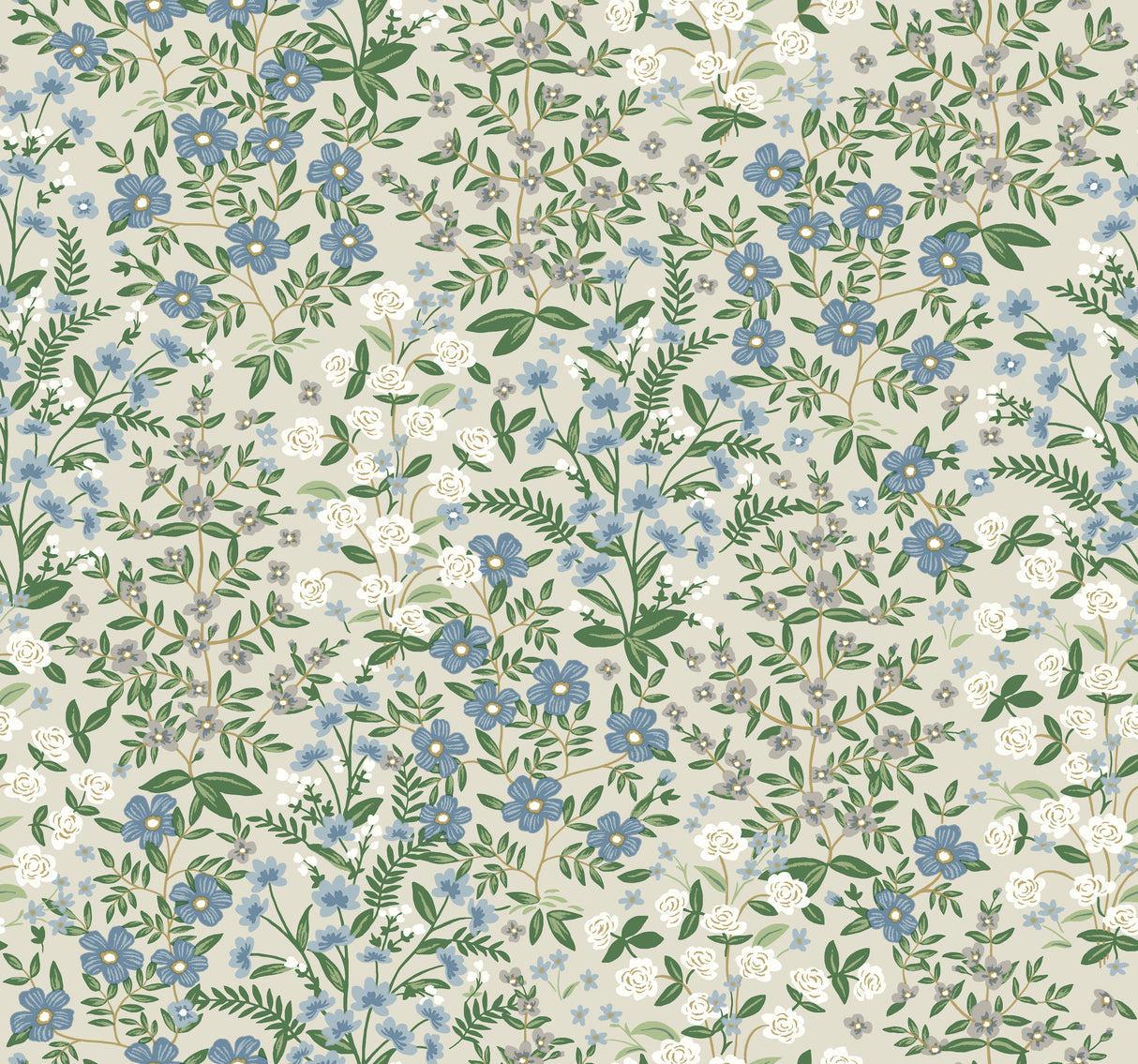 York RP7375 Wildwood Garden Beige & Green Wallpaper