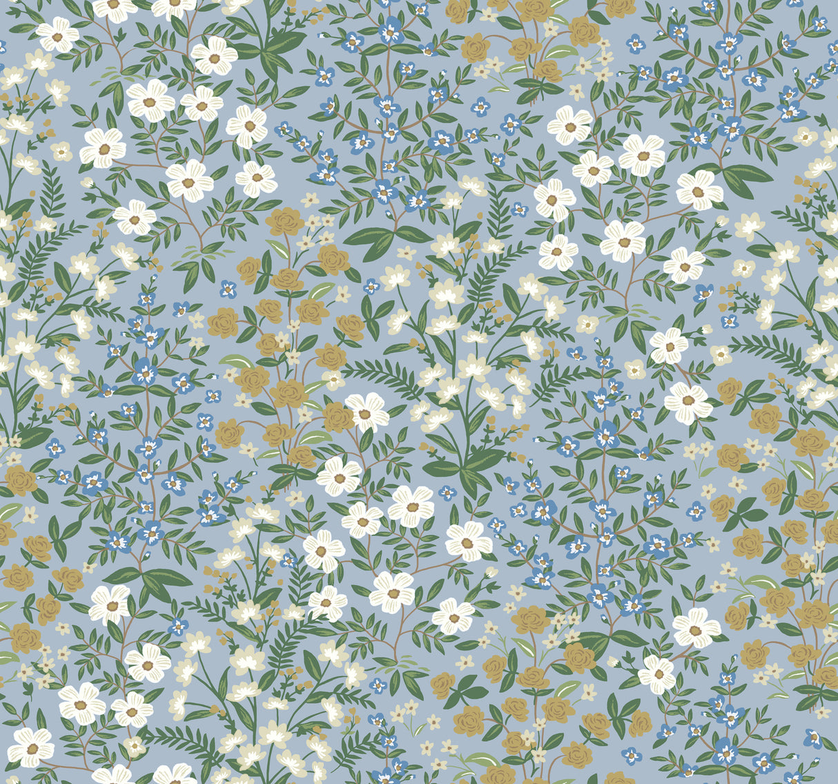 York RP7379 Wildwood Garden Blue & White Wallpaper