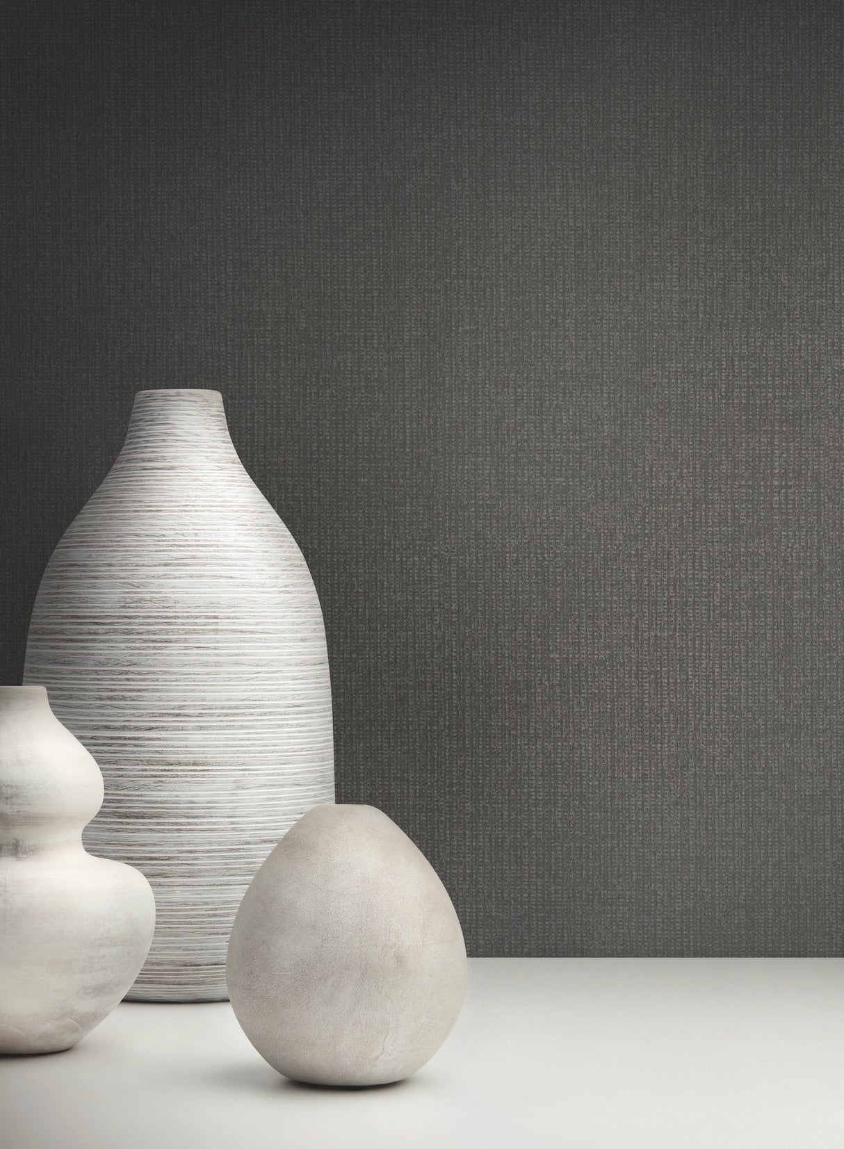 York RS1037N Panama Weave Charcoal Metallic Wallpaper