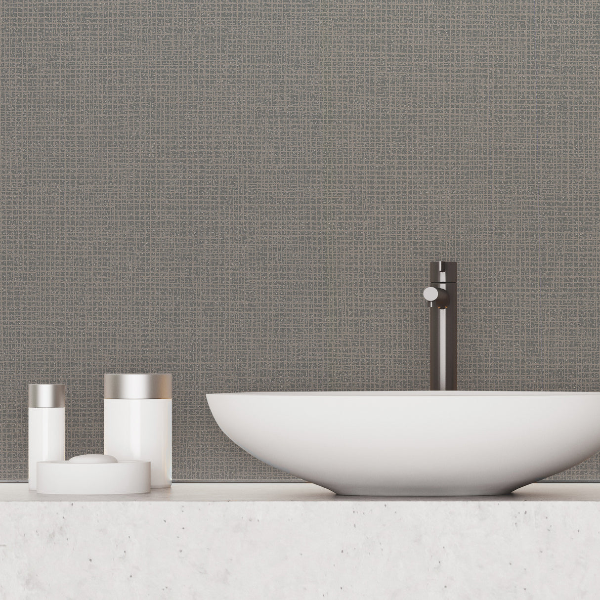 York RS1054N Randing Weave Charcoal Wallpaper