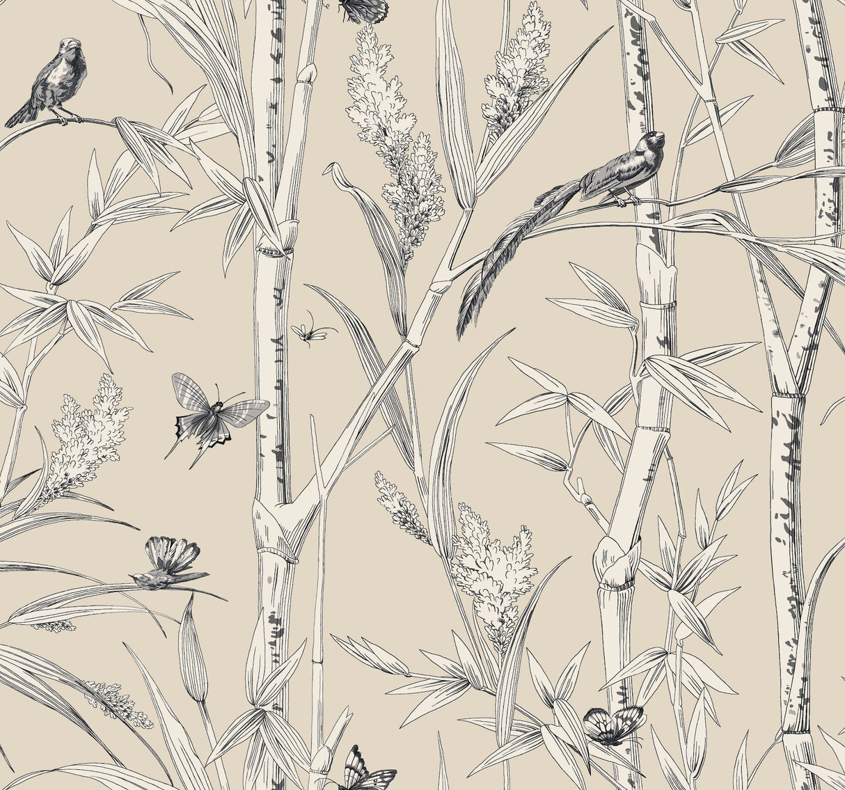 York RT7832 Bambou Toile Beige Wallpaper