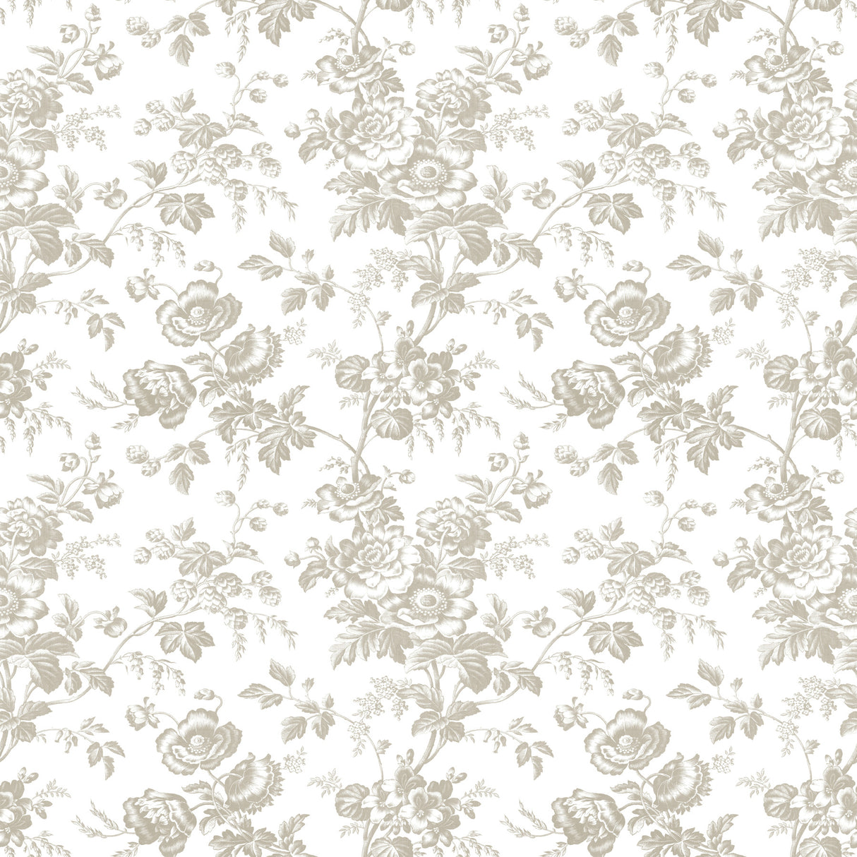 York RT7872 Anemone Toile Taupe Wallpaper