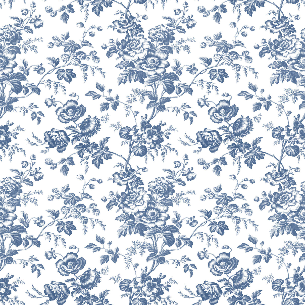 York RT7873 Anemone Toile Navy Wallpaper