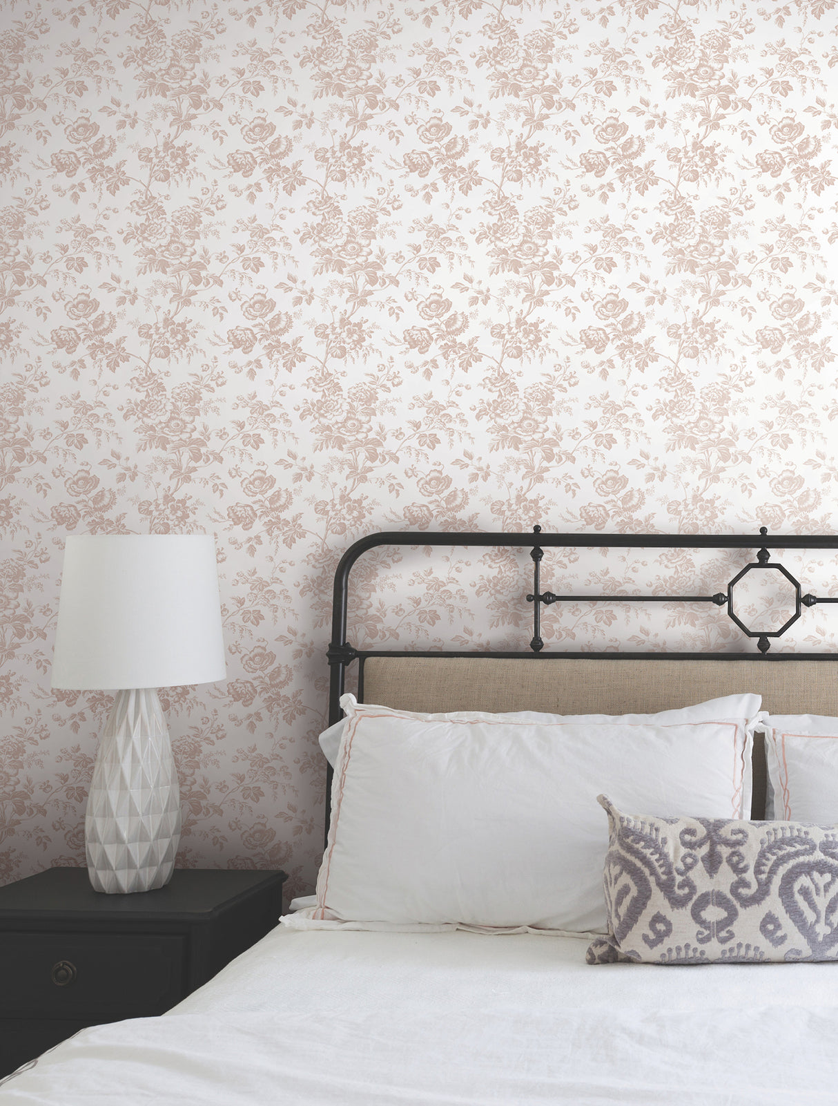 York RT7874 Anemone Toile Blush Wallpaper