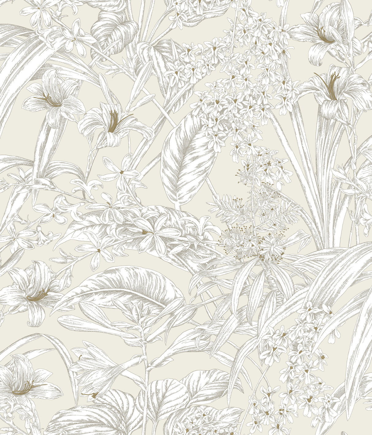 York RT7883 Orchid Conservatory Toile Beige & Taupe Wallpaper