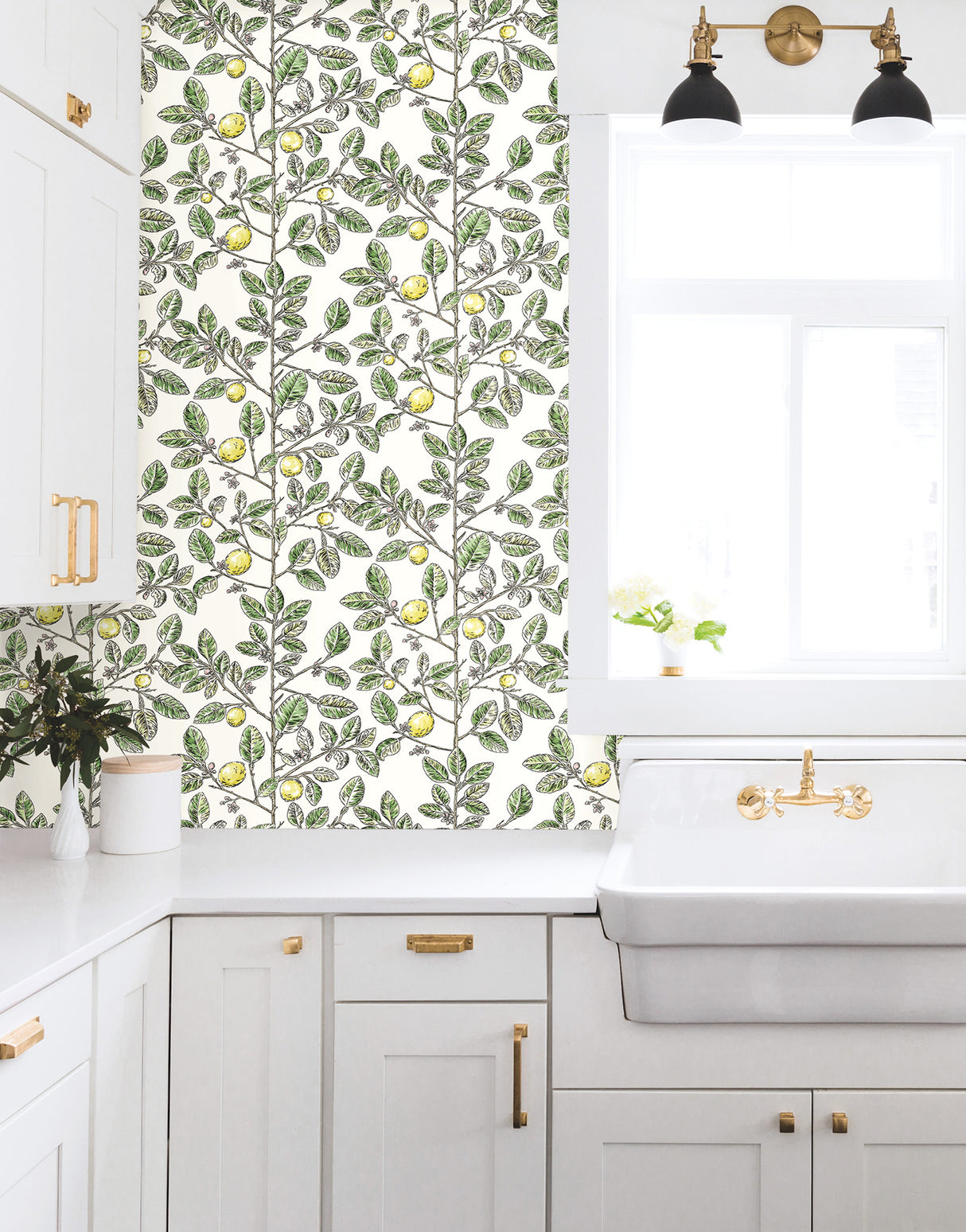 York RT7911 Limoncello Toile Green Wallpaper