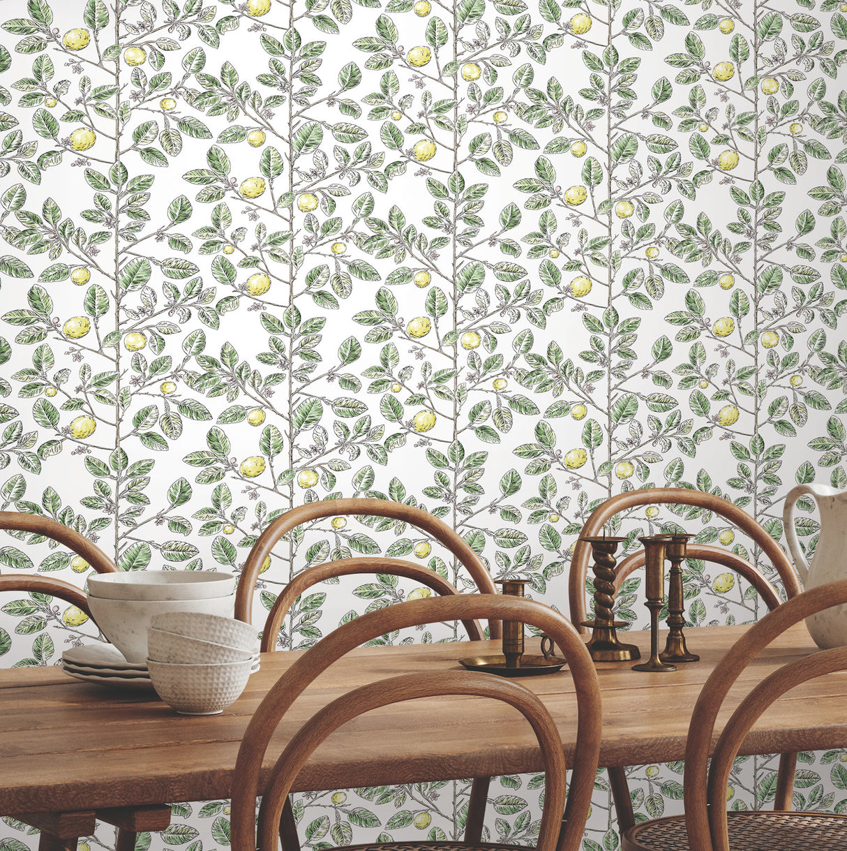 York RT7911 Limoncello Toile Green Wallpaper