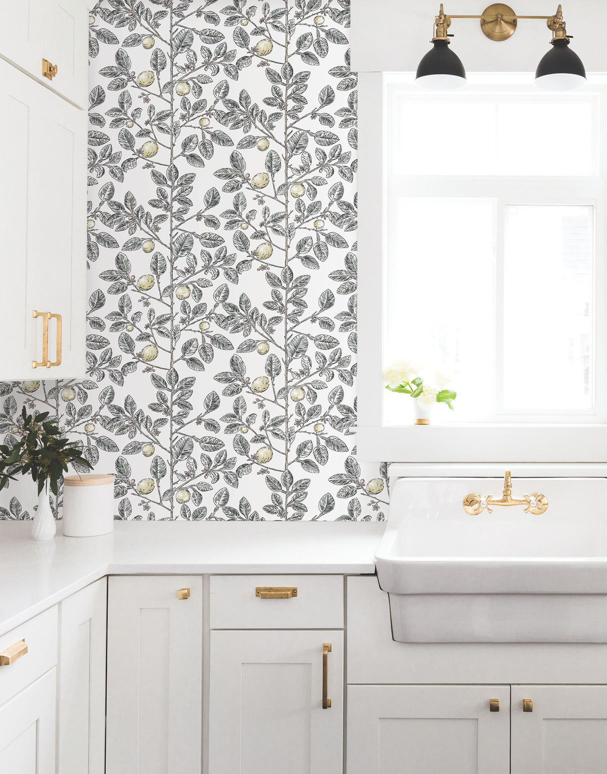 York RT7912 Limoncello Toile Black Wallpaper