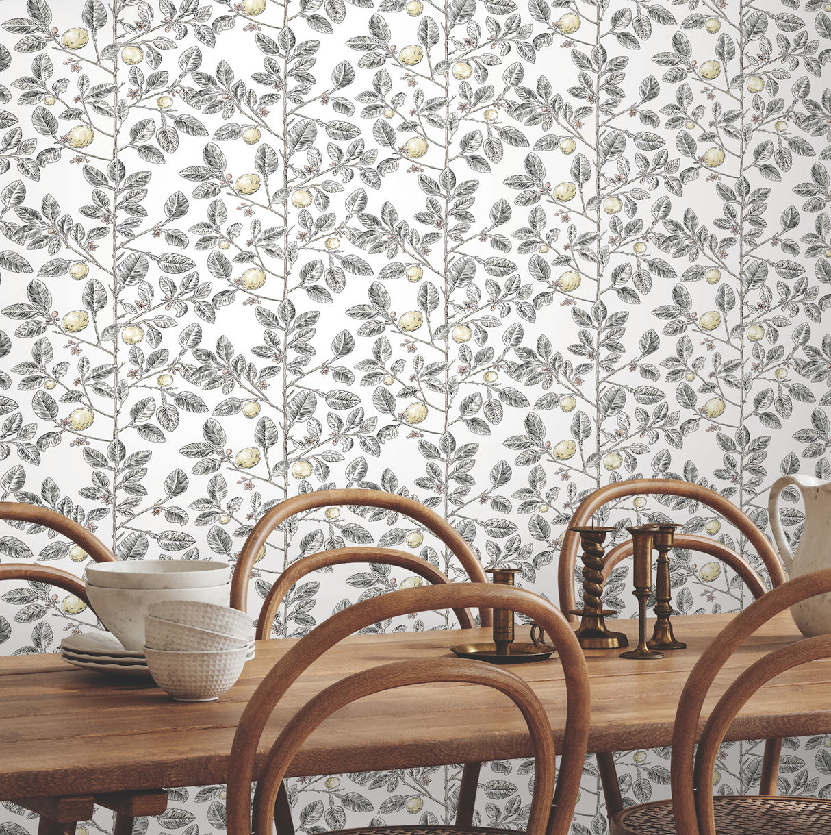 York RT7912 Limoncello Toile Black Wallpaper