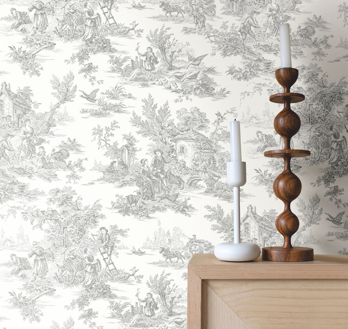 York RT7940 Campagne Toile Grey Wallpaper