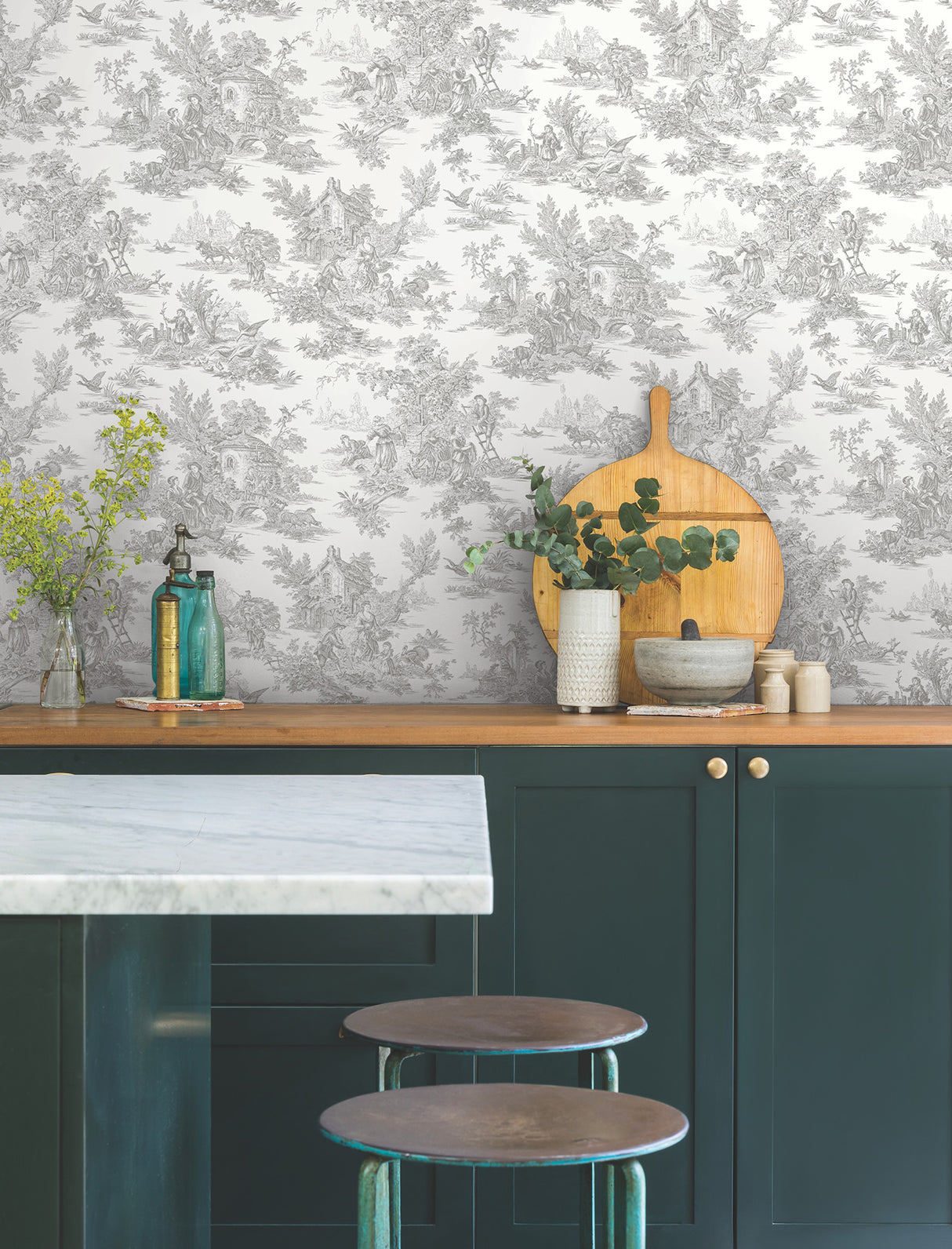 York RT7940 Campagne Toile Grey Wallpaper