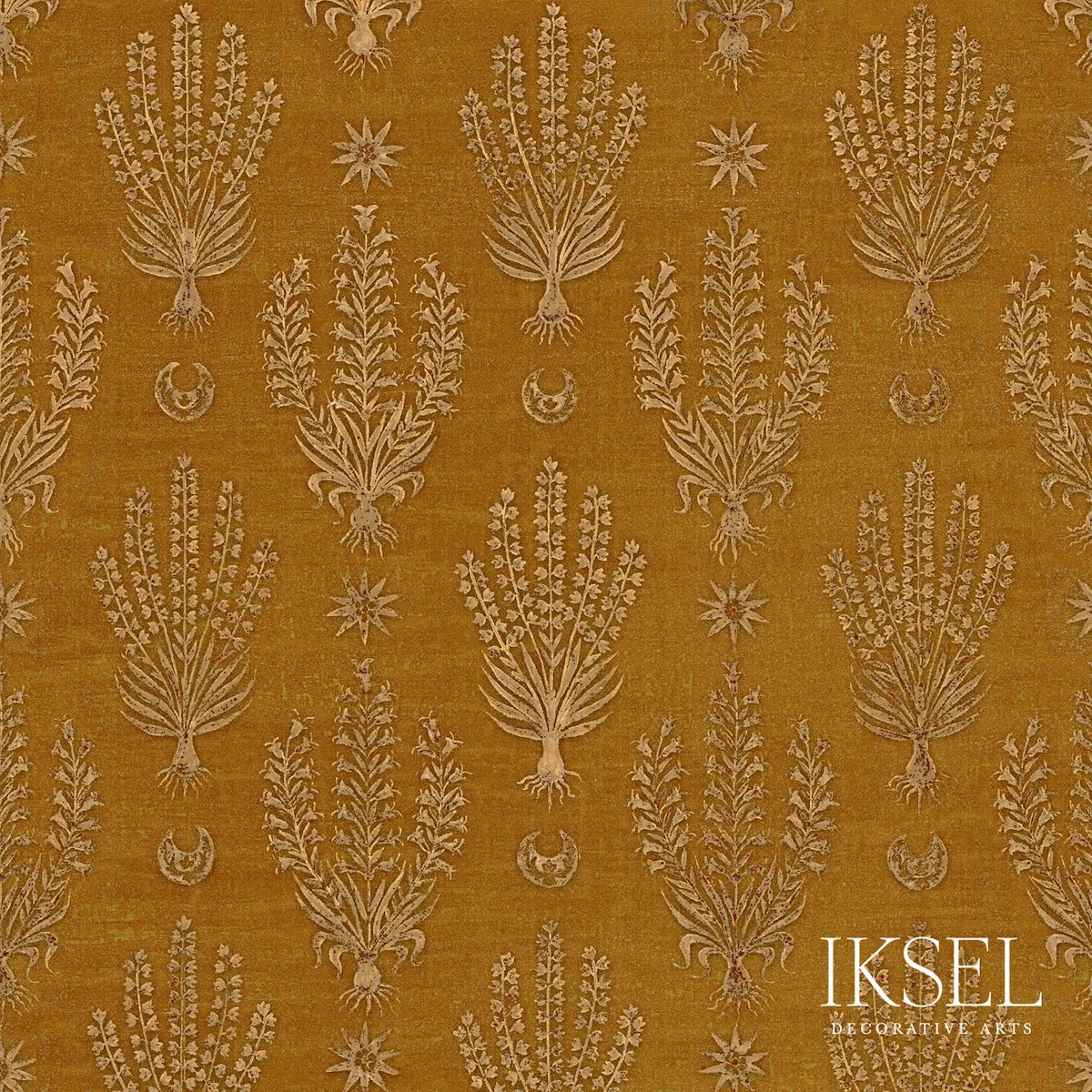 Schumacher RW205CR66 ROXELANE in SAFFRON Wallpaper - IKSEL