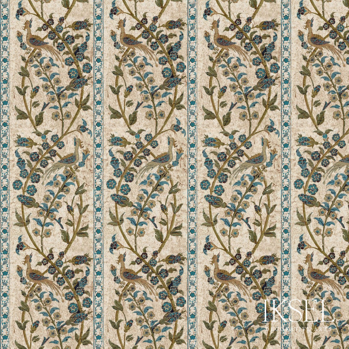 Schumacher RW537CR58-375-N ALEPPO STRIPE in BLUE Wallpaper -