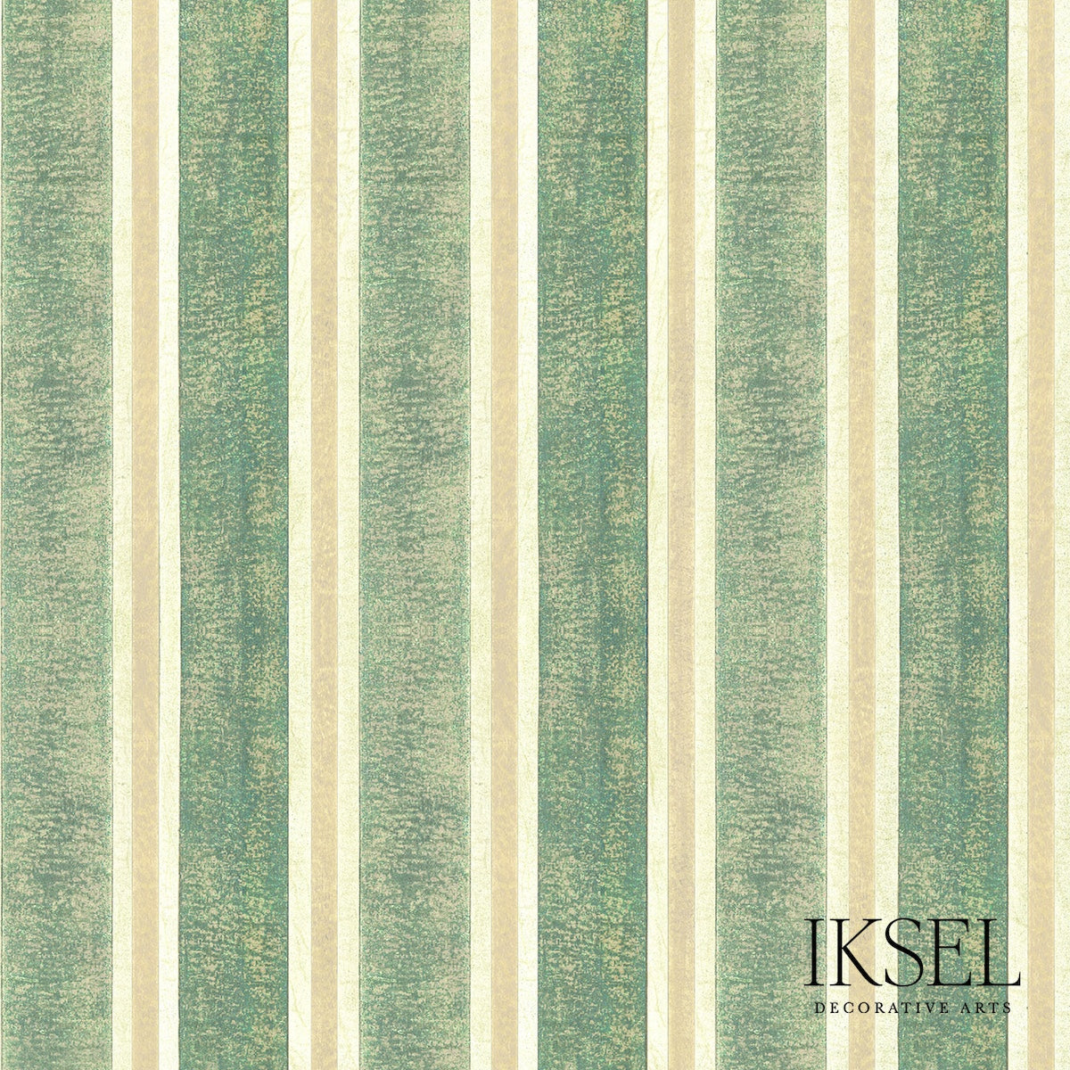Schumacher RW713CS42-275 KUBILAI'S STRIPE in GREEN Wallpaper