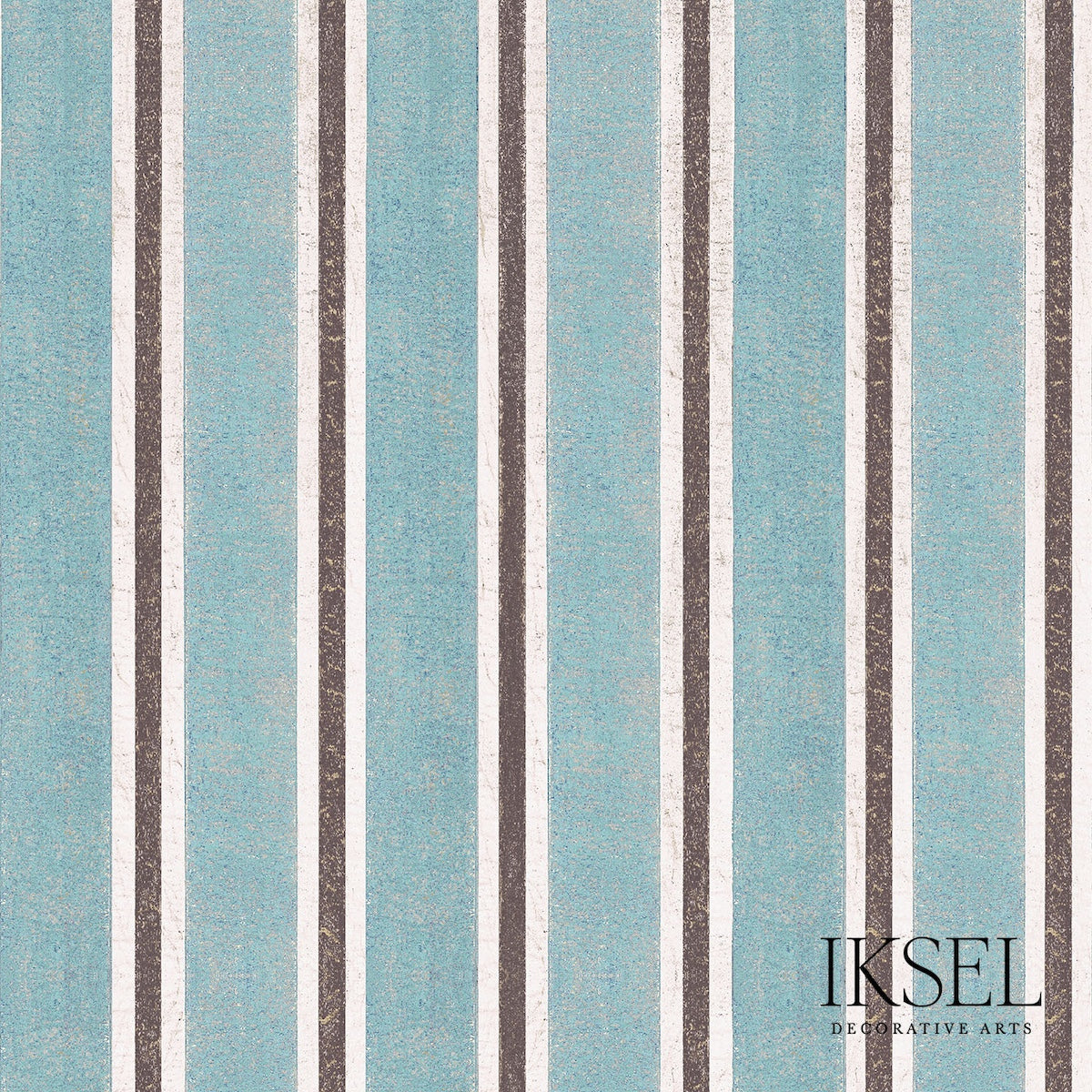 Schumacher RW713CS71-275-S KUBILAI'S STRIPE in TURQUOISE Wal