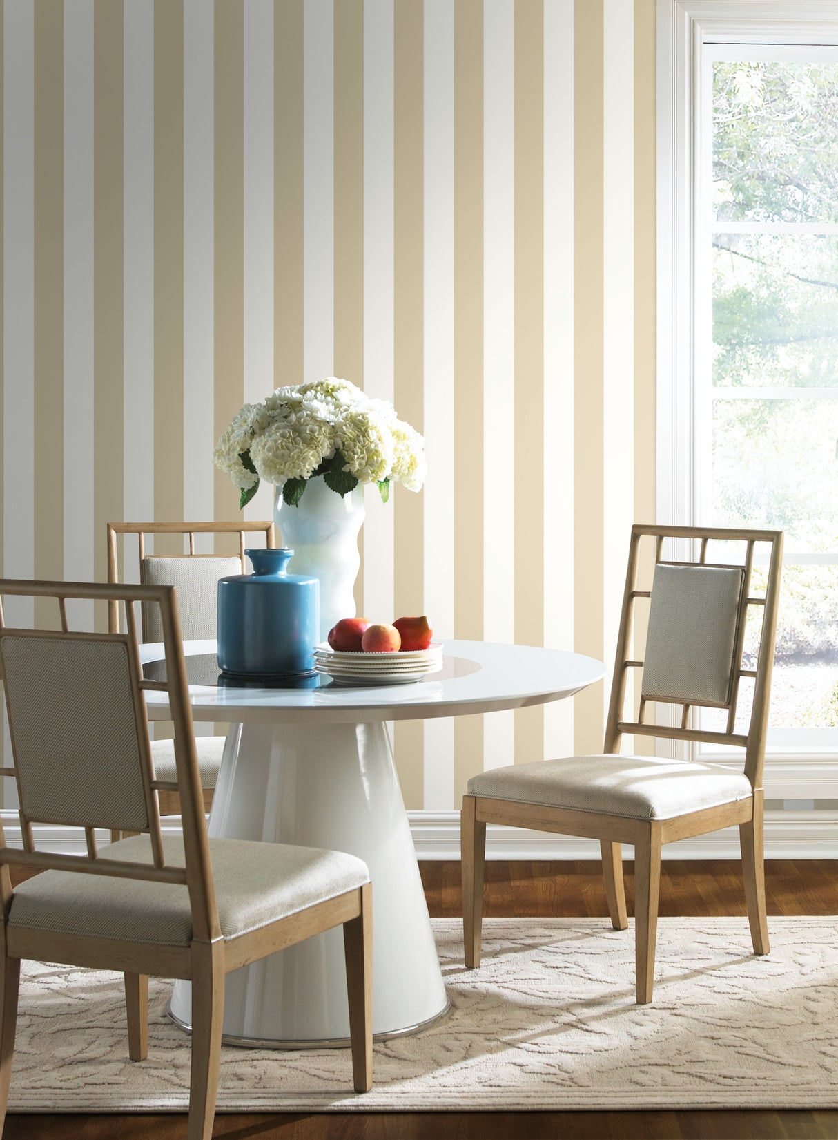 York SA9177 3-in Stripe Tan Metallic Wallpaper
