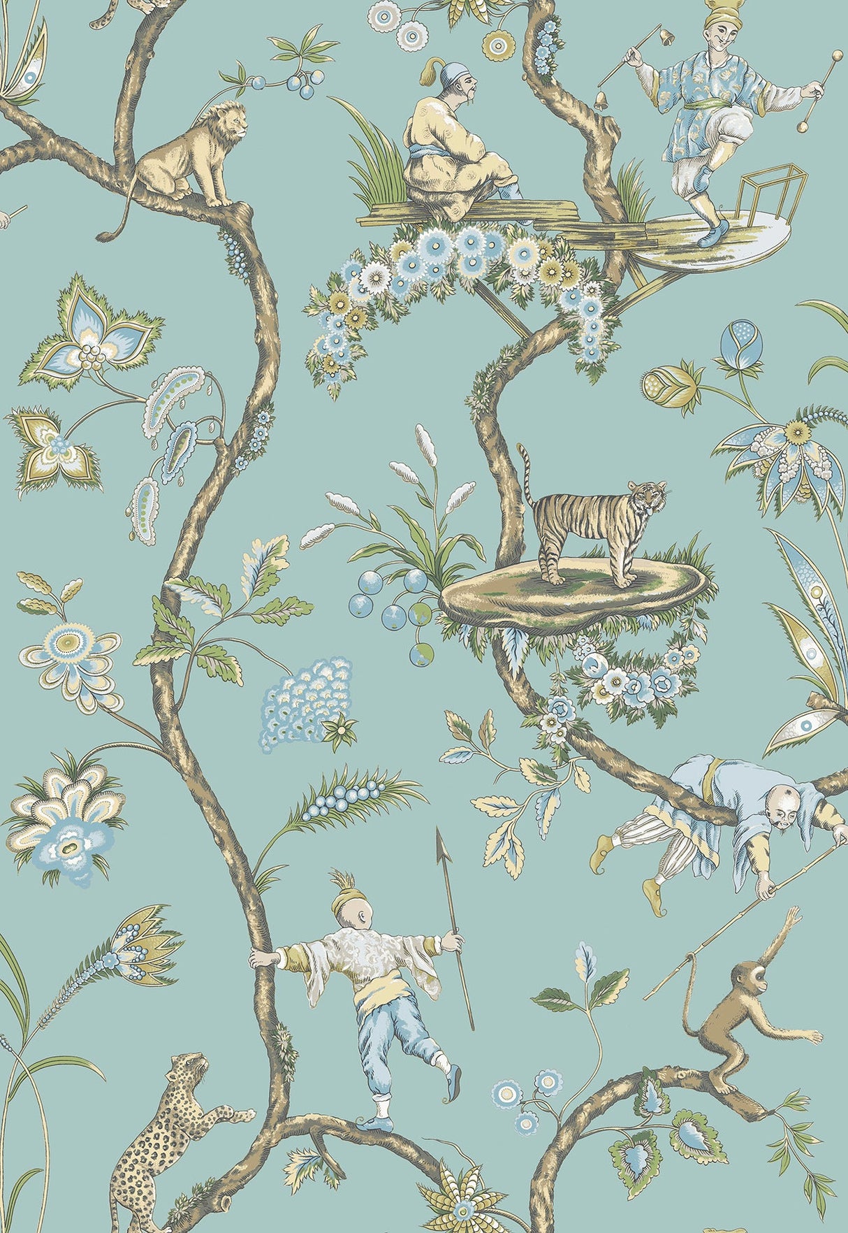 Scalamandre SCS3846 Robin Egg Chinoise Exotique Scalamandre Self Adhesive Wallpaper