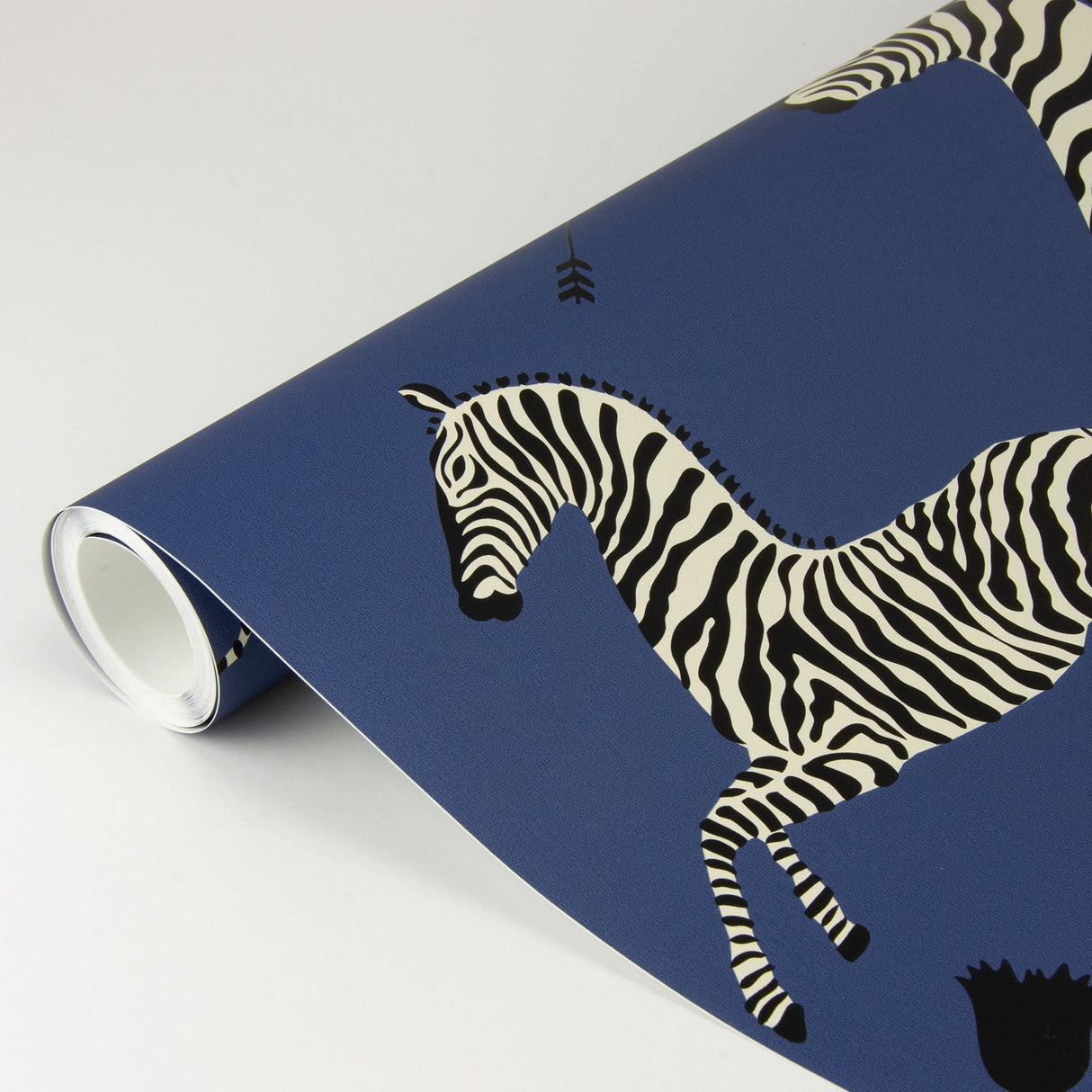 Scalamandre SCS3870 Denim Zebra Safari Scalamandre Self Adhesive Wallpaper