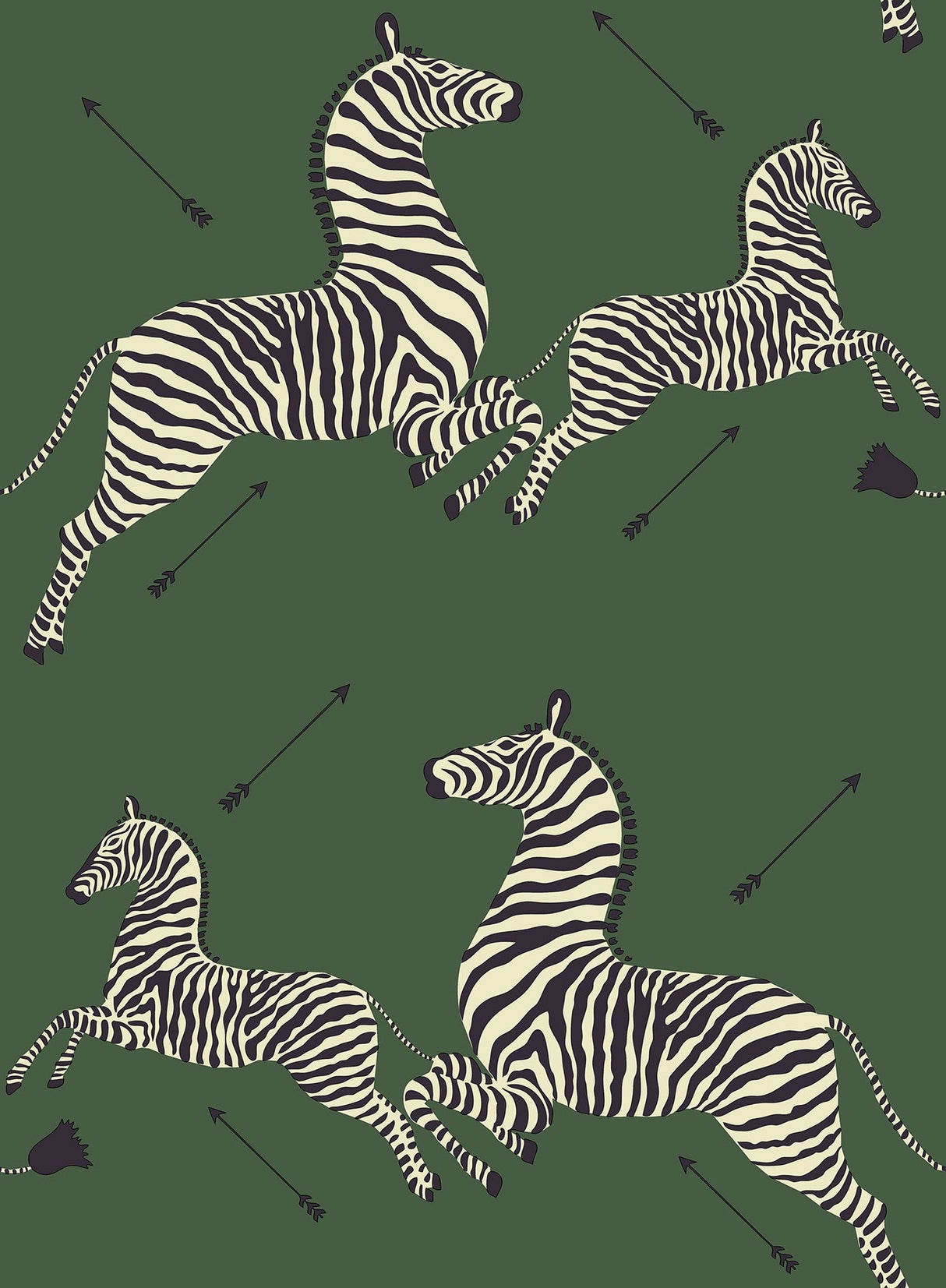 Scalamandre SCS3871 Serengeti Green Zebra Safari Scalamandre Self Adhesive Wallpaper