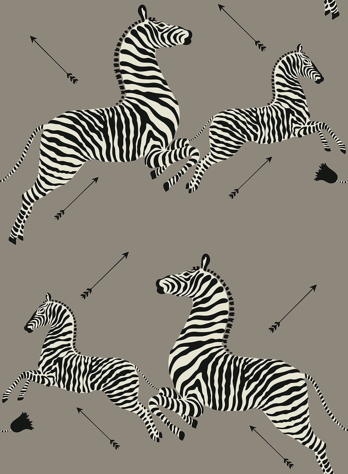 Scalamandre SCS3873 Grey Zebra Safari Scalamandre Self Adhesive Wallpaper